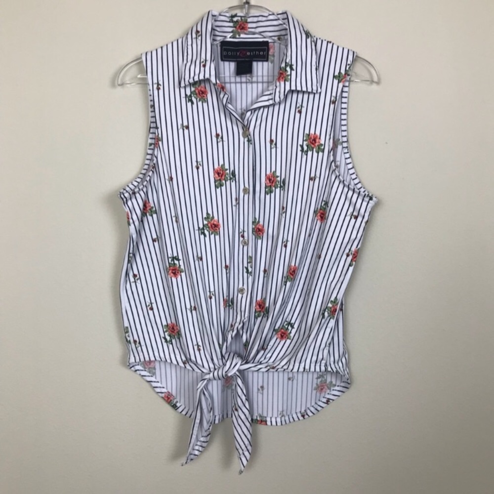 😎 3/$10 Poly & Ester front tie top